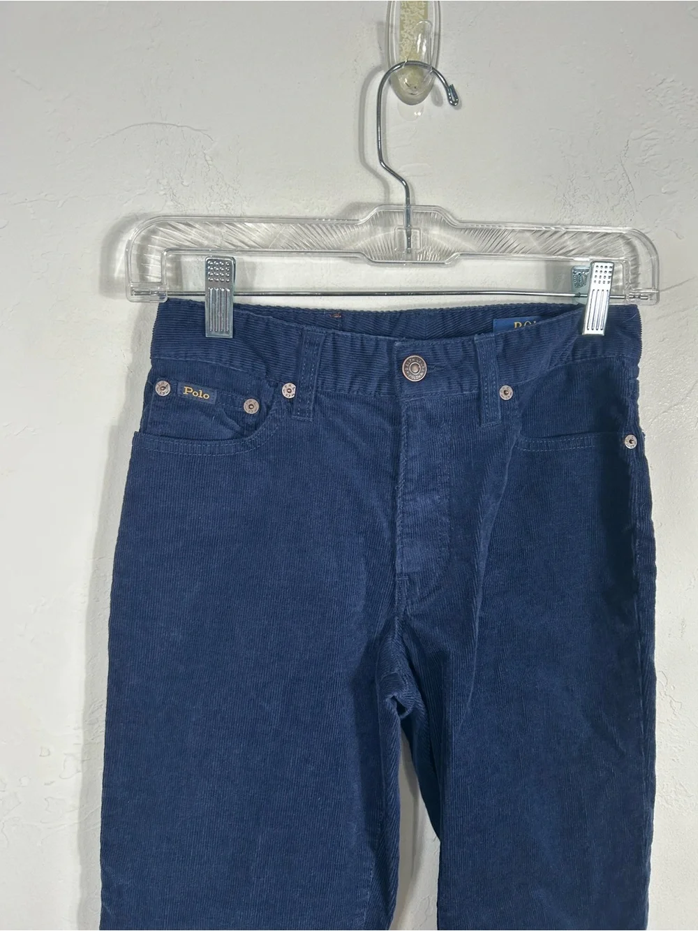 Polo Ralph Lauren Boys Navy Blue Corduroy Pants Bedford Straight Fit Size 12